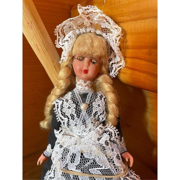 Porcelain Doll with Lace Dresa - Picture 2 of 3